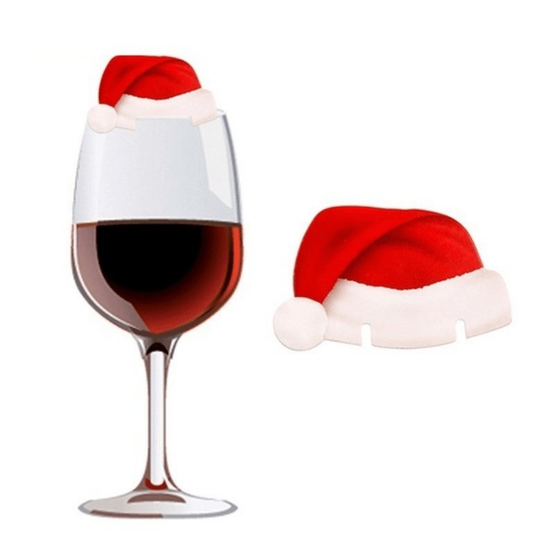 Christmas santa hat cards for glasses from Cocktail Garnishes UK