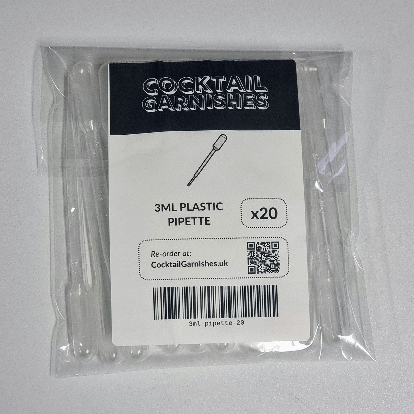 3ml Pipettes (x20) from Cocktail Garnishes UK