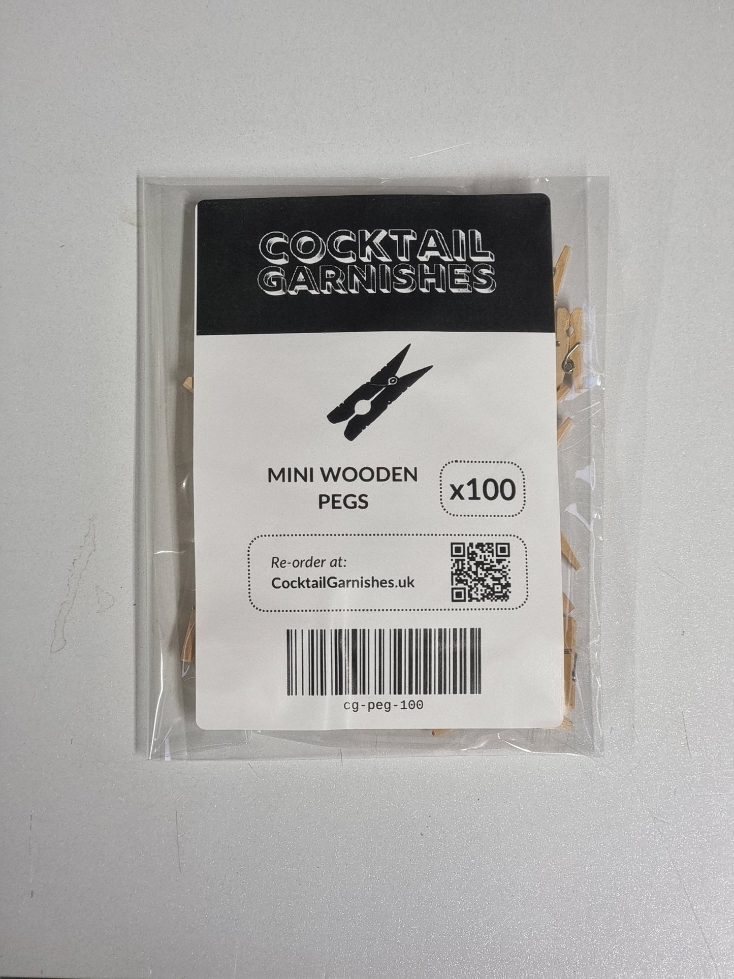 Mini Wooden Pegs/Clips from Cocktail Garnishes UK